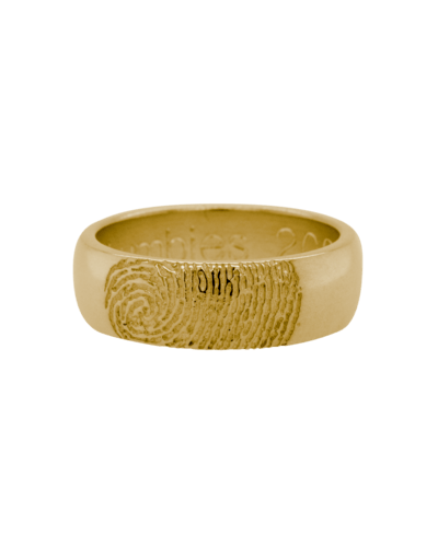 Partial Fingerprint Yellow Gold Ring