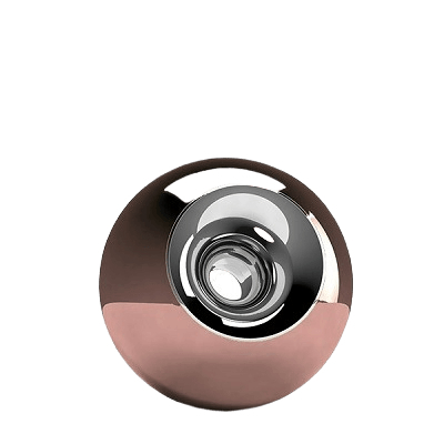 Copper Chrome Orb Small Urn