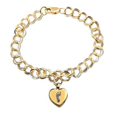 Corazon 14k Gold Cremation Print Bracelet