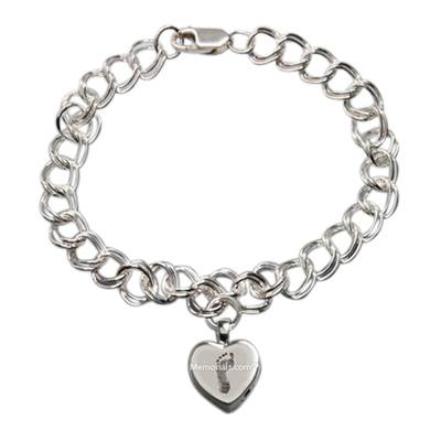 Corazon 14k White Gold Cremation Print Bracelet