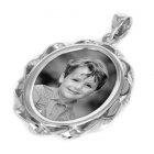 Cordon Silver Etched Pendant