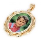 Cordon Yellow Gold Photo Pendant