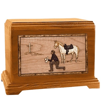 Cowboy Mahogany Hampton Cremation Urn