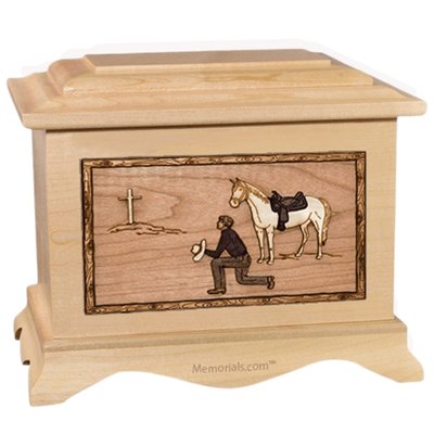 Cowboy Maple Cremation Urn