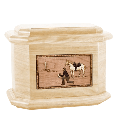 Cowboy Maple Octagon Cremation Urn