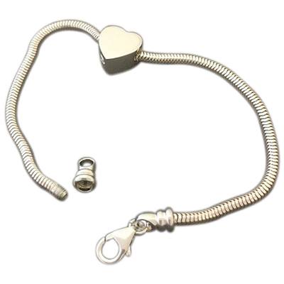 Slider Heart Cremation Bracelet