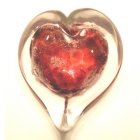 Crimson Heart Glass Cremation Keepsake