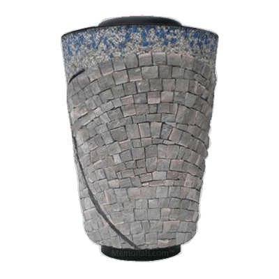 Rustic Cross Mosaic Cremation Urn