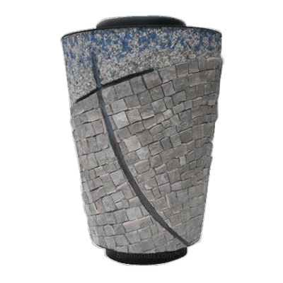 Rustic Cross Mosaic Cremation Urn