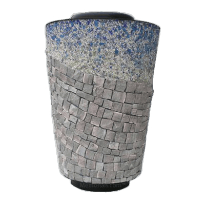 Rustic Cross Mosaic Cremation Urn