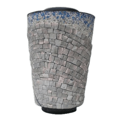 Rustic Cross Mosaic Cremation Urn