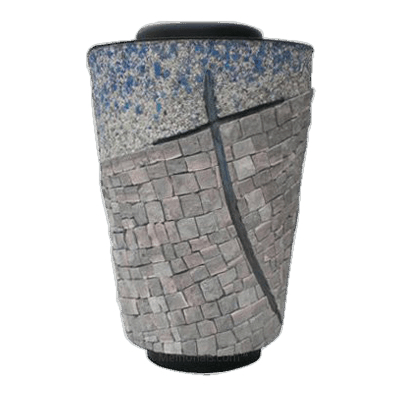 Rustic Cross Mosaic Cremation Urn