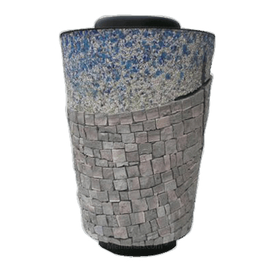 Rustic Cross Mosaic Cremation Urn