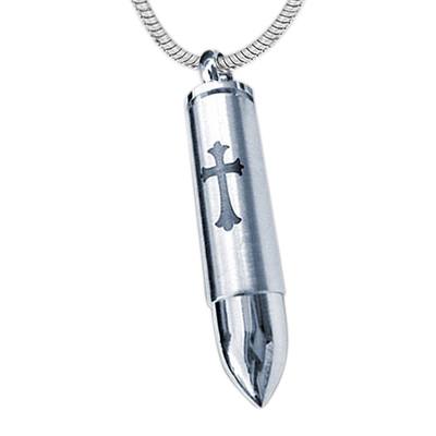 Cross Bullet Cremation Necklace