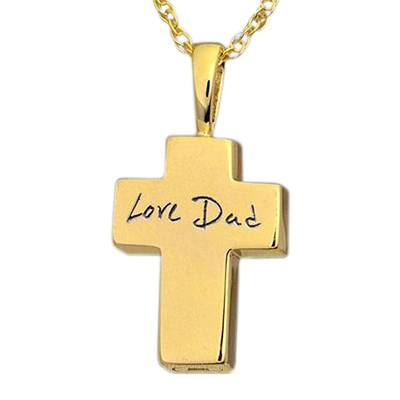 Cross Script Cremation Pendant III