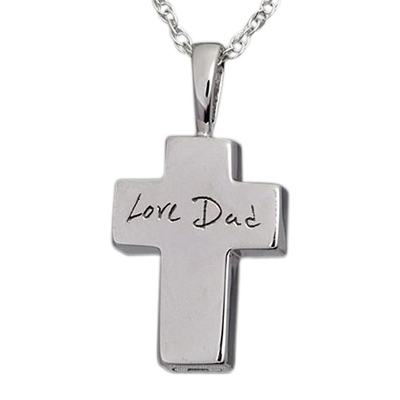 Cross Script Cremation Pendant