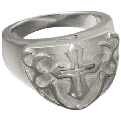 Cross Shield Cremation Ring III