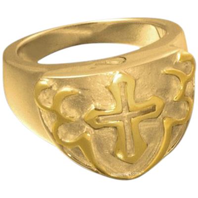 Cross Shield Cremation Ring II