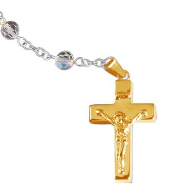 Crystal Gold Cremation Rosary