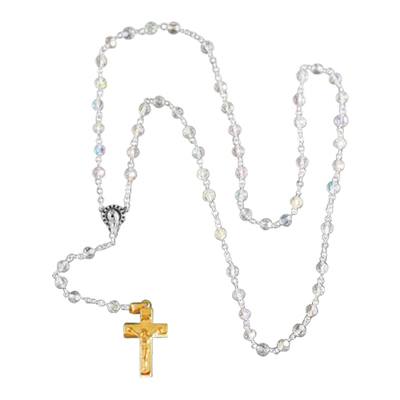 Crystal Gold Cremation Rosary