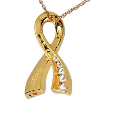 Crystal Ribbon Cremation Pendant II