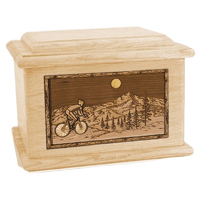 Cycling Maple Memory Chest Cremation Urn