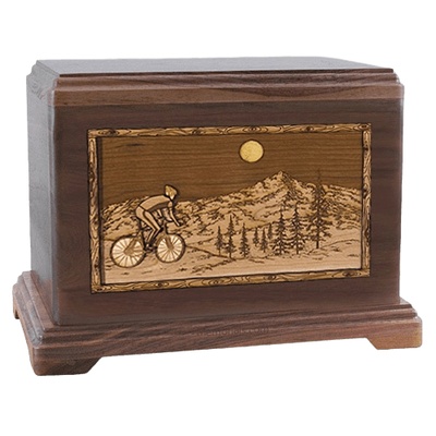 Cycling Walnut Hampton Cremation Urn