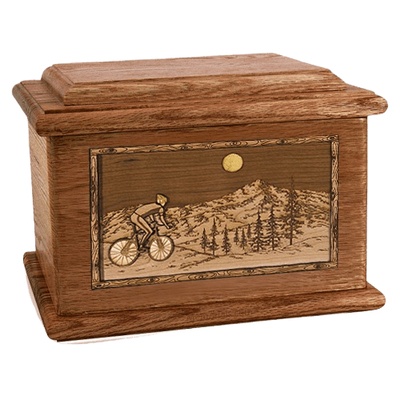 Cycling Walnut Memory Chest Cremation Urn