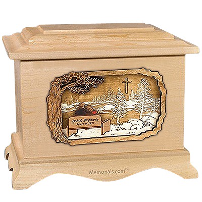 Devoted Maple Cremation Urn for Two