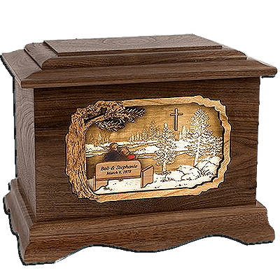 Devoted Walnut Cremation Urn for Two