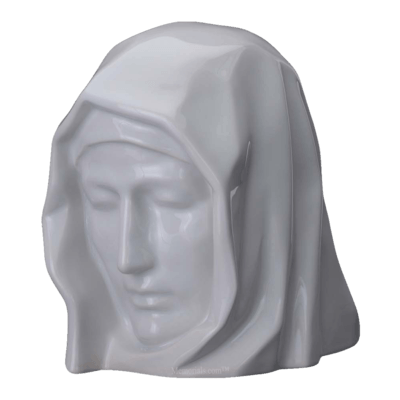 Holy Mother White Cremation Urn