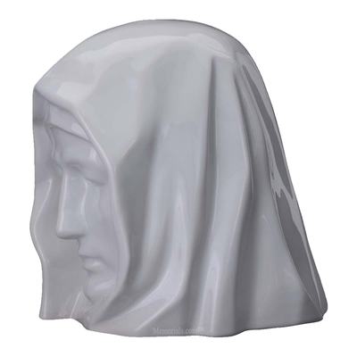 Holy Mother White Cremation Urn
