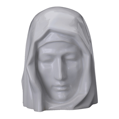 Holy Mother White Cremation Urn