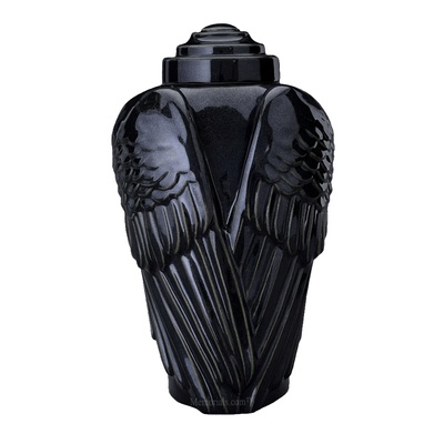 Wings Black Cremation Urn 