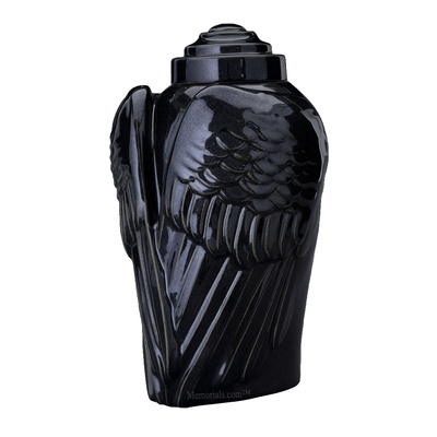 Wings Black Cremation Urn 