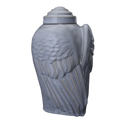 Wings Ash Grey Cremation Urn