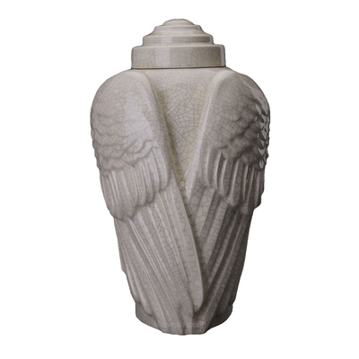 Wings Crackled Cremation Urn 