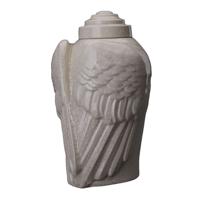 Wings Crackled Cremation Urn