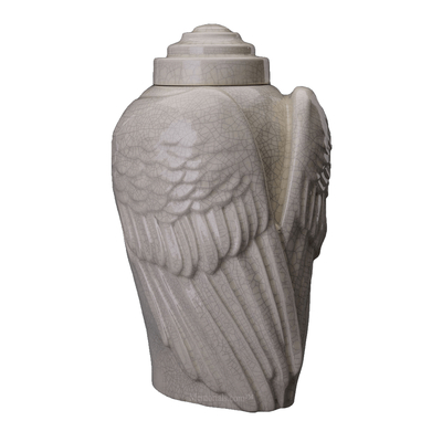 Wings Crackled Cremation Urn