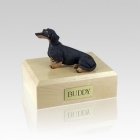 Dachshund Black Sitting Small Dog Urn