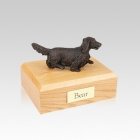 Dachshund Bronze Long-Haired Small Dog Urn