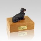 Dachshund Long-Haired Black Small Dog Urn