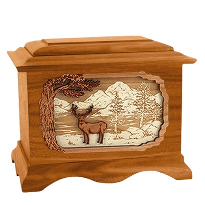 Deer Land Mahogany Cremation Urn