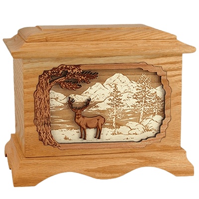 Deer Land Oak Cremation Urn