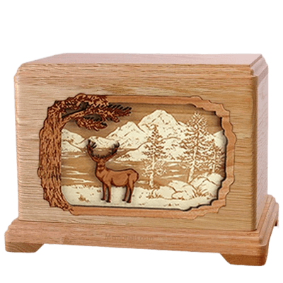 Deer Land Oak Hampton Cremation Urn