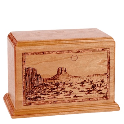 Desert Sunset Companion Cherry Wood Urn