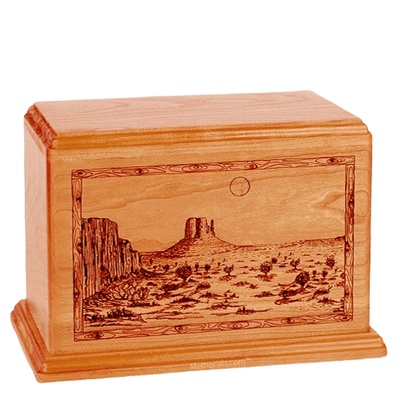 Desert Sunset Companion Mahogany Wood Urn