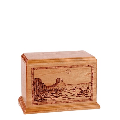 Desert Sunset Small Cherry Wood Urn