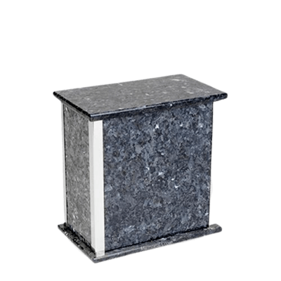 Designer Blue Pearl Granite Silver Medium Urn