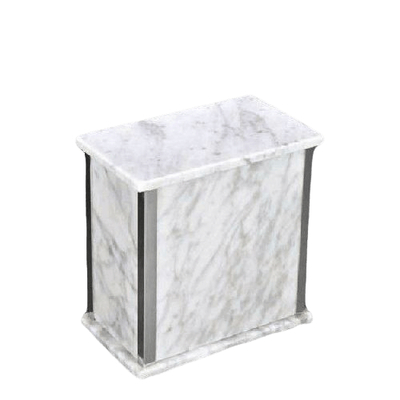 Bianco White Silver Medium Marble Urn